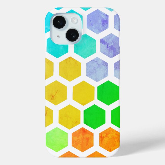 Modern Colourful Hexagonal iPhone Case (Back)