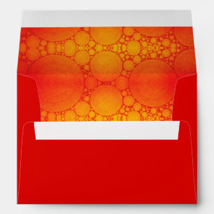 Modern Colourful Holiday Red Orange Bubble Pattern Envelope