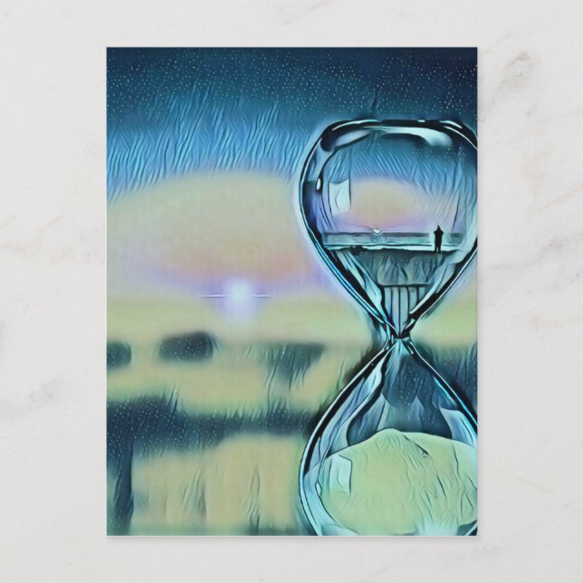 Modern Colourful Hourglass Passage Of Time Postcard (Front)