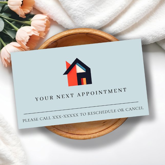 Modern Colourful House Blue Red Orange Appointment Business Card (Creator Uploaded)