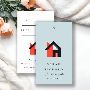 Modern Colourful House Blue Red Orange Price Tag
