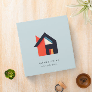 Modern Colourful House Logo Realtor Blue Red Orang Binder