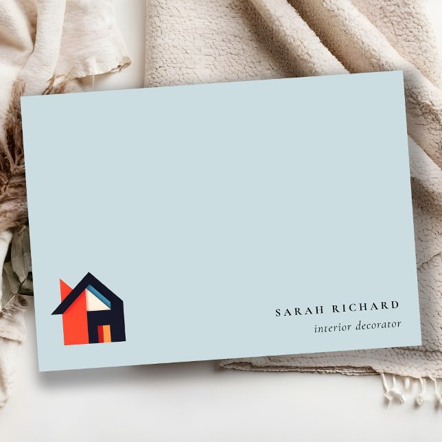Modern Colourful House Logo Realtor Blue Red Orang Card (Creator Uploaded)