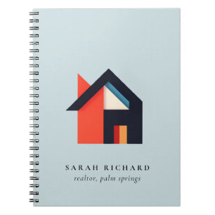 Modern Colourful House Logo Realtor Blue Red Orang Notebook