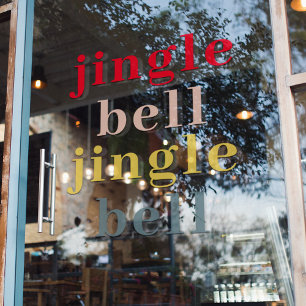 Modern Colourful Jingle Bell Jingle Bell Window Cling