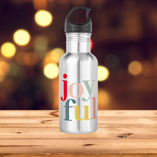 Modern Colourful Joyful Christmas Holiday Gift 532 Ml Water Bottle