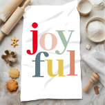 Modern Colourful Joyful Christmas Holiday Gift Kitchen Towel<br><div class="desc">Modern Colourful Joyful Christmas Holiday Gift</div>
