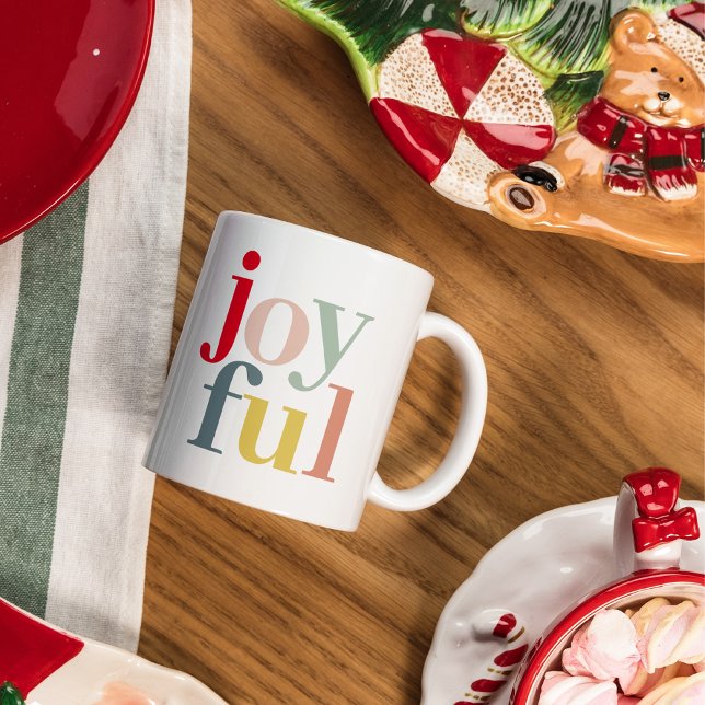 Modern Colourful Joyful Christmas Holiday Gift Mug (Creator Uploaded)