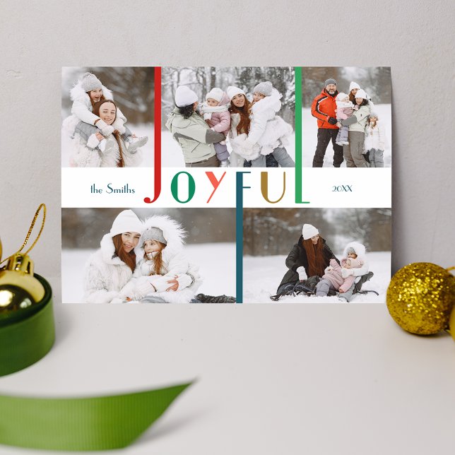 Modern Colourful Joyful Typography 5-Photo  Postcard (Creator Uploaded)