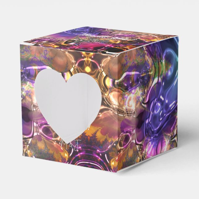 Modern Colourful Kaleidoscopic Lights Disco Party Favor Box (Front Side)
