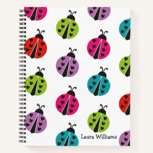 Modern Colourful Ladybug Personalized Notebook