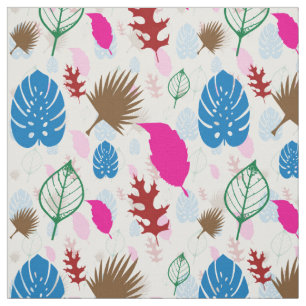 Modern Colourful Leaf Abstract Pattern Fabric