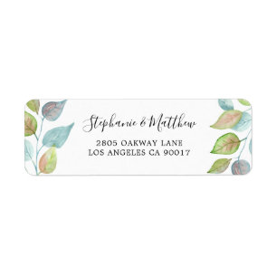 Modern Colourful Leaves Watercolor Foliage Wedding