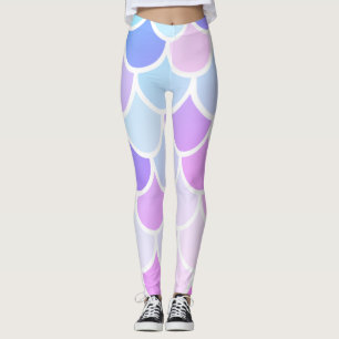 Modern Colourful Lovely Mermaid Seamless Pattern Leggings
