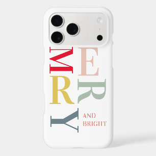 Modern Colourful Merry and Bright Happy Holidays