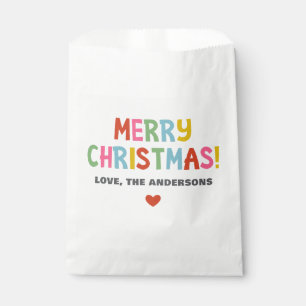 Modern Colourful Merry Christmas Favour Bag