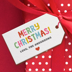 Modern Colourful Merry Christmas Gift Tags