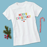 Modern Colourful Merry Christmas Matching Family T-Shirt<br><div class="desc">A colourful,  fun and festive Christmas t-shirt. Personalize them with the names of your family for Christmas.</div>