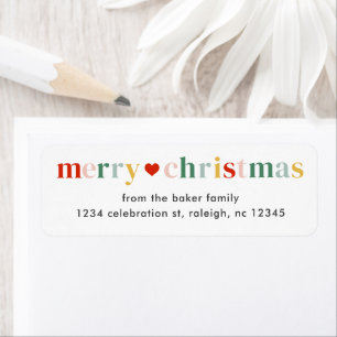 Modern Colourful Merry Christmas Return Address
