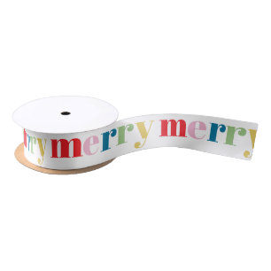 Modern Colourful Merry Cute Holiday Satin Ribbon