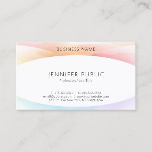 Modern Colourful Minimalist Elegant Template Business Card