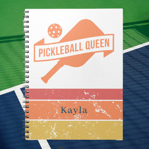 Modern Colourful Monogrammed Pickleball Notebook