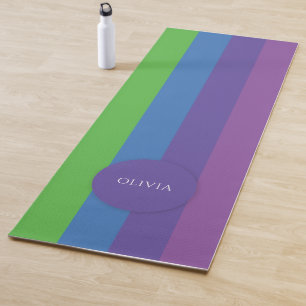 Modern Colourful Multicolor Personalized Name Yoga Mat