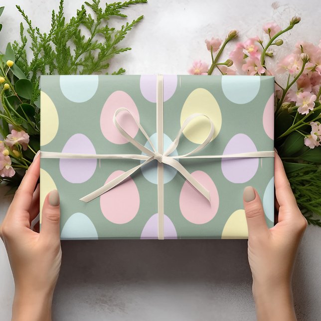 Modern Colourful Pastel Eggs Pattern | Easter  Wra Wrapping Paper (Creator Uploaded)