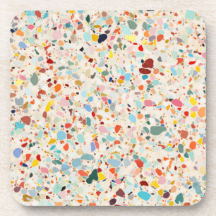 Modern Colourful Pastel Terrazzo Pattern Coaster