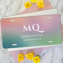 Modern Colourful Pastel White Monogram Initials