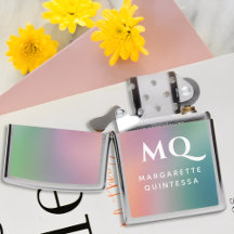 Modern Colourful Pastel White Monogrammed Initials