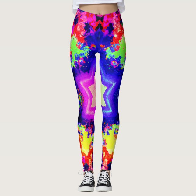 Modern Colourful Pattern Design Leggings (Front)