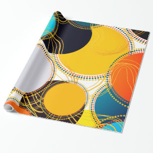 Modern Colourful Pattern Fun Geo Abstract  Wrapping Paper