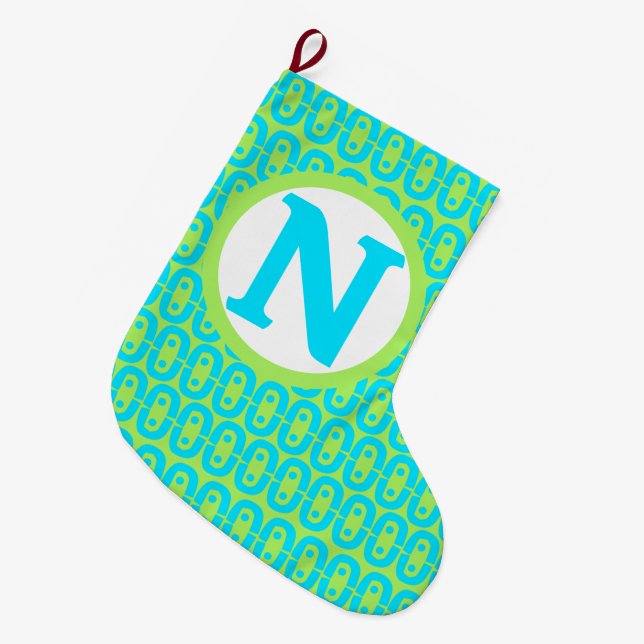 modern colourful pattern large christmas stocking (Front (Hanging))