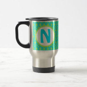 modern colourful pattern travel mug