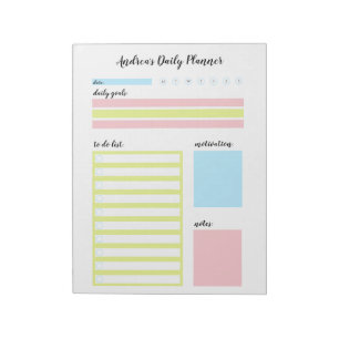 Modern Colourful Personalized Daily Planner Notepad
