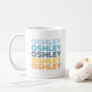 Modern Colourful Personalized Repeating Name Coffee Mug