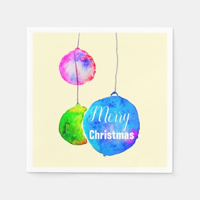 Modern colourful pink and blue Christmas Napkin (Front)
