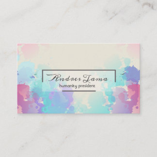 Modern Colourful Pink Blue Watercolor Business Business Card