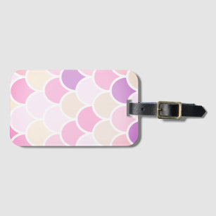Modern Colourful Pink Mermaid Scales Pattern Luggage Tag
