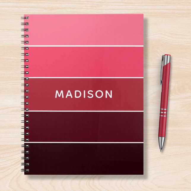 Modern Colourful Pinks Colorblock Personalized Nam Notebook (Creator Uploaded)
