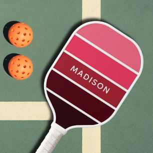 Modern Colourful Pinks Colorblock Personalized Nam Pickleball Paddle