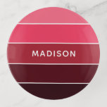 Modern Colourful Pinks Colorblock Personalized Nam Trinket Trays<br><div class="desc">This colourful and modern design features a colorblock pattern in pink and plum with your personalized name #homeaccents #homedecor #personalizedgifts</div>