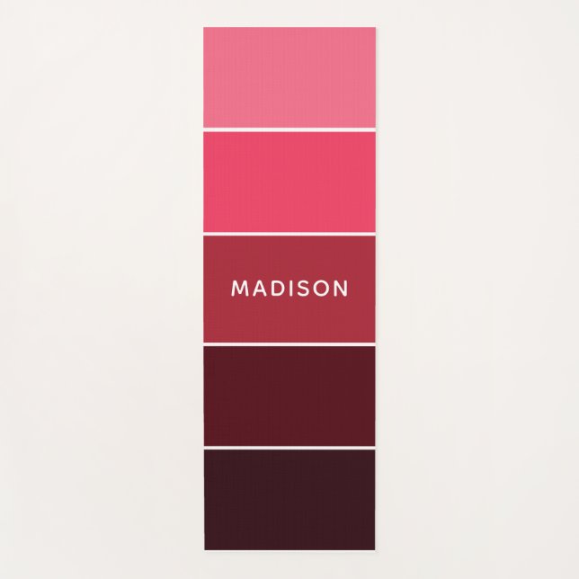 Modern Colourful Pinks Colorblock Personalized Nam Yoga Mat (Front)