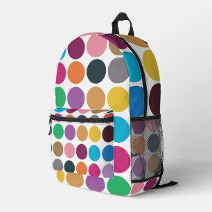 Modern Colourful Polka Dot Back To School Printed Backpack