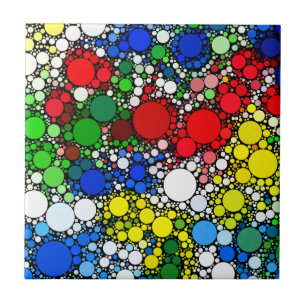 Modern Colourful Polka Dot Circle Pattern Tile