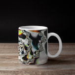 Modern Colourful Psychedelic Spiral Fractal Large Coffee Mug<br><div class="desc">This mug features an abstract,  psychedelic spiral fractal art in black and white with yellow,  orange,  blue,  and green accents.</div>