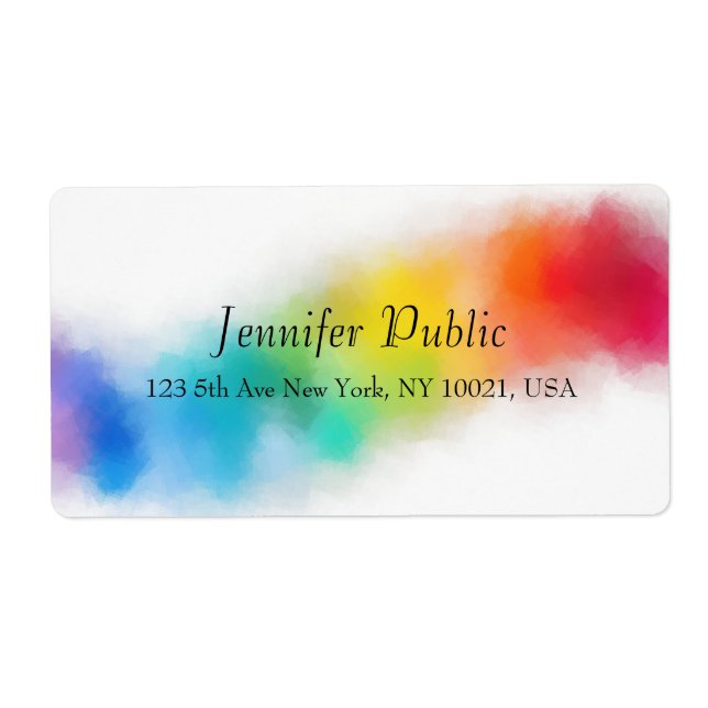 Modern Colourful Rainbow Colours Abstract Custom (Front)