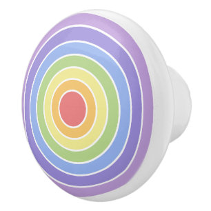 Modern Colourful Rainbow Colours Pattern Ceramic Knob
