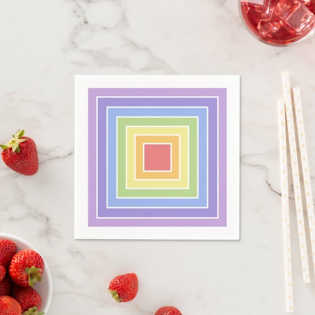 Modern Colourful Rainbow Colours Pattern Napkin (Insitu)